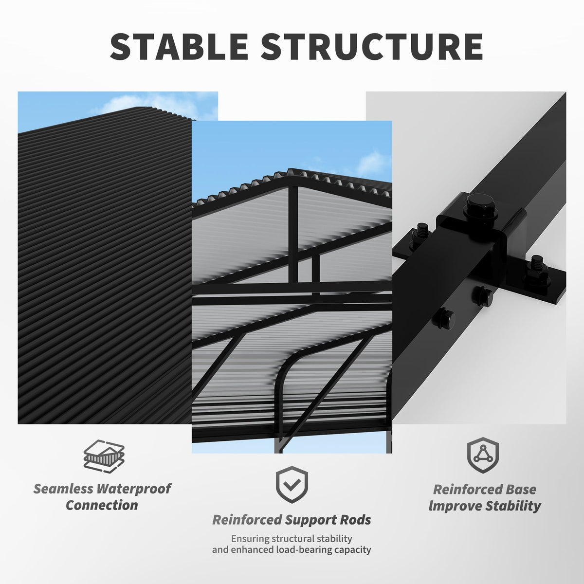 Heavy Duty Carport Canopy 20'X30' with Galvanized Steel Roof - Steel