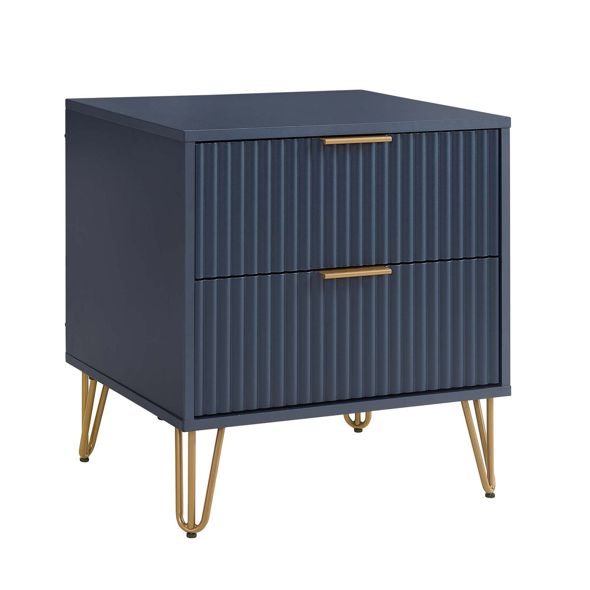 Dumbo Nightstand with 2 Drawers and Fluted Fronts – Multiple Colors