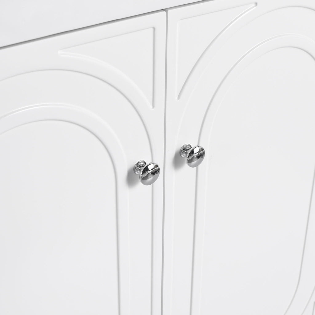 Modern Freestanding Bathroom Vanity with Soft Close Cabinet Doors - Pearl Silver, White, or Dark Green