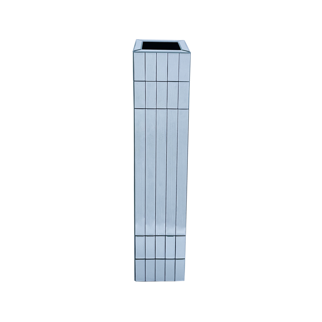 Mirrored Floor Vase with Modern MDF Construction - 36.02" Tall