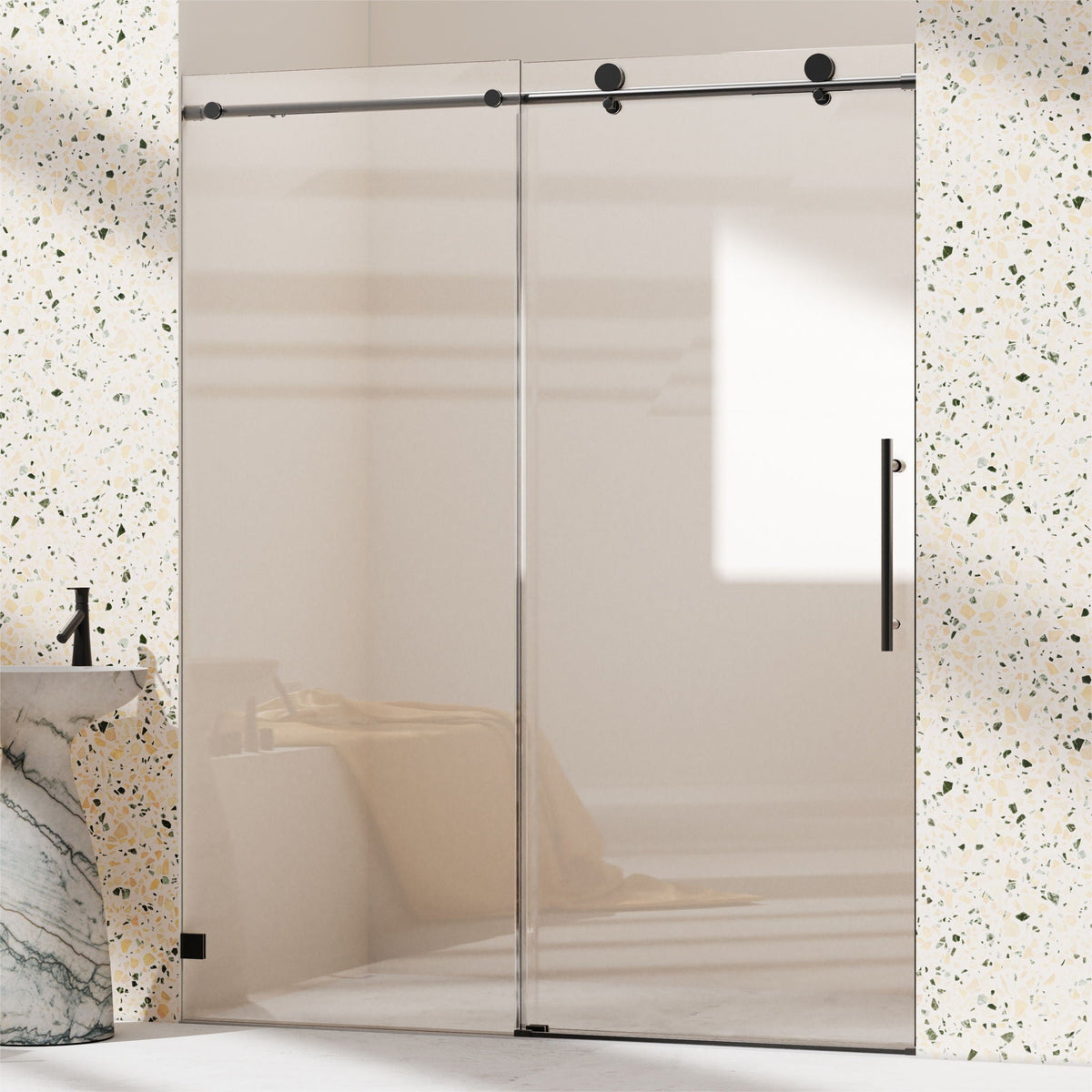 Frameless Single Sliding Soft Close Shower Doors