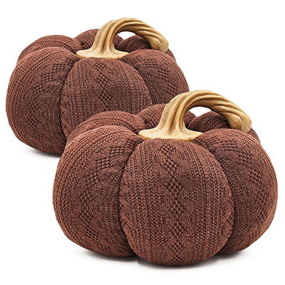 Pumpkin Ornament Decor For Holiday Harvest Festival - Set of 2