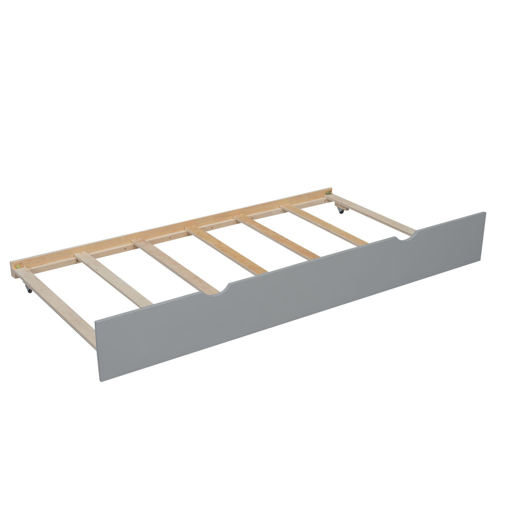 Twin Over Full Bunk Bed with Ladder and Storage Options - White or Dark Gray