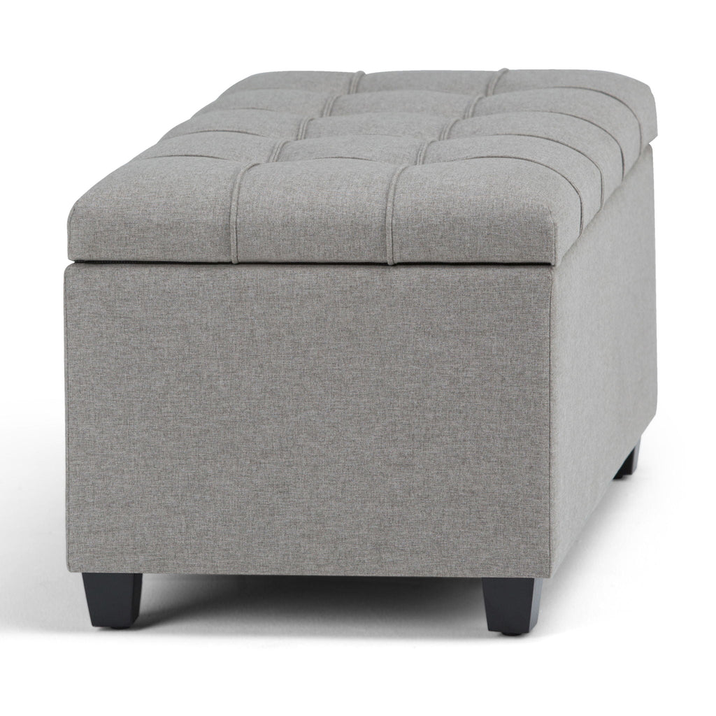 Upholstered Storage Ottoman Bench with Safety Hinge - Multiple Colors