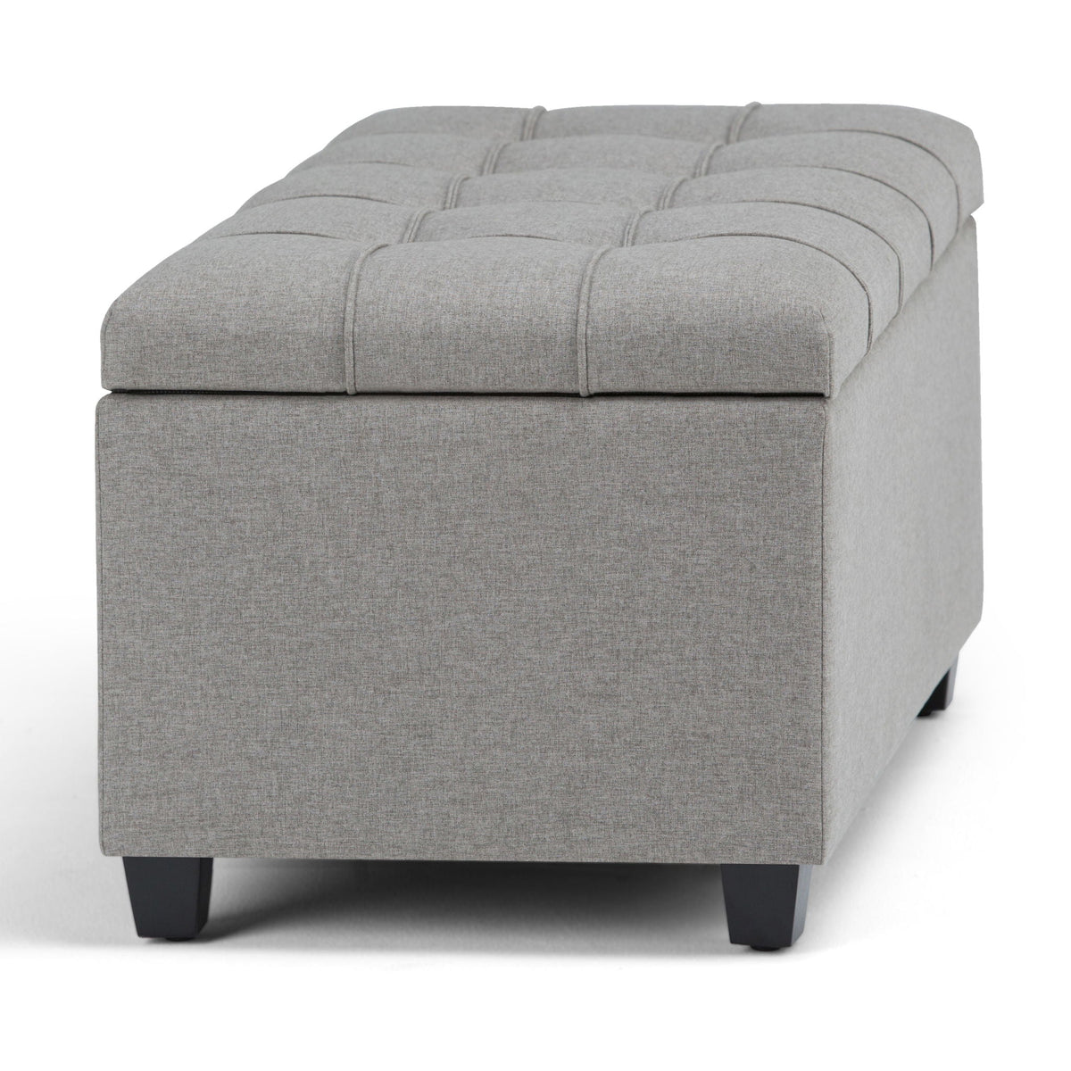 Upholstered Storage Ottoman Bench with Safety Hinge - Multiple Colors