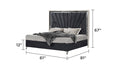 Lavita Modern 4 Pc Queen Upholstered Bedroom Set with LED Accents - Velvet