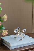 Clear and Gold Decorative Sculpture with Contemporary Design - Clear