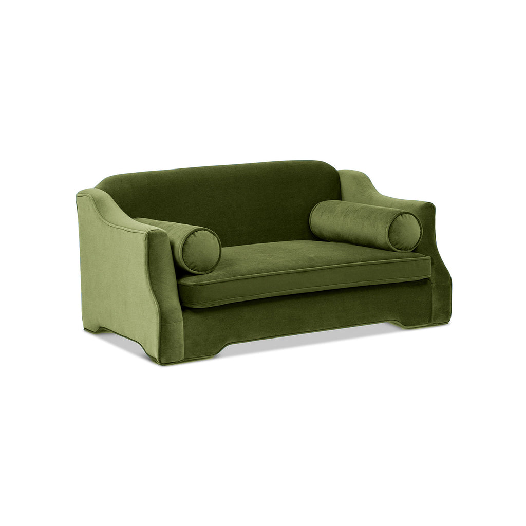 Paloma 35.5" Dog Sofa Bed with Supportive Curved Arms - Olive