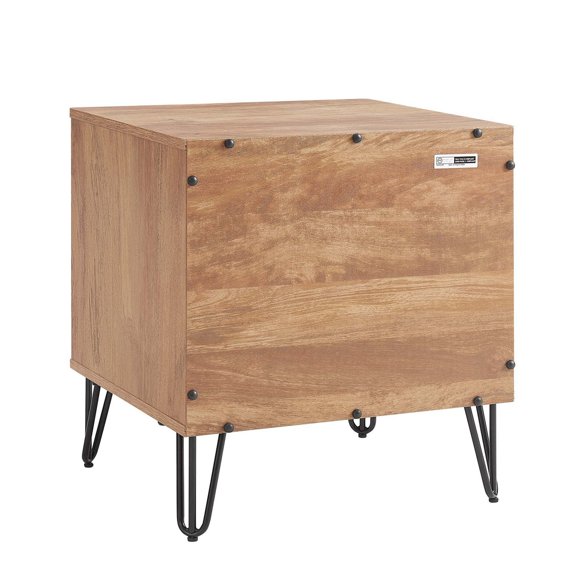 Modern Nightstand with Fluted Drawer and Metal Handles - Multiple Colors