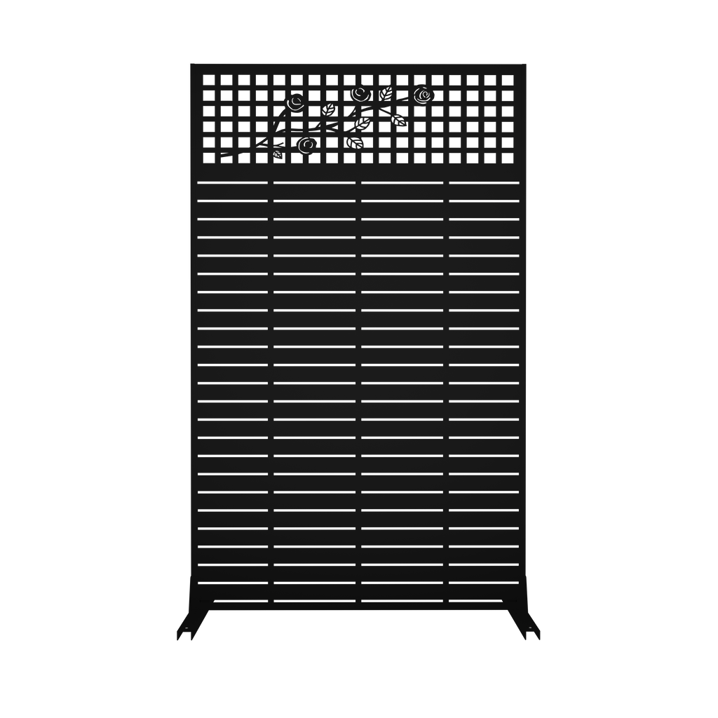 Metal Privacy Screens with Freestanding Iron Construction - Black