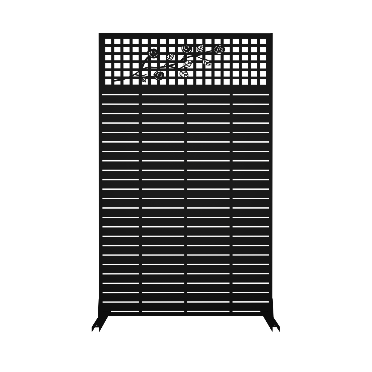 Metal Privacy Screens with Freestanding Iron Construction - Black