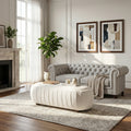 Upholstered Ottoman, Oval Shape