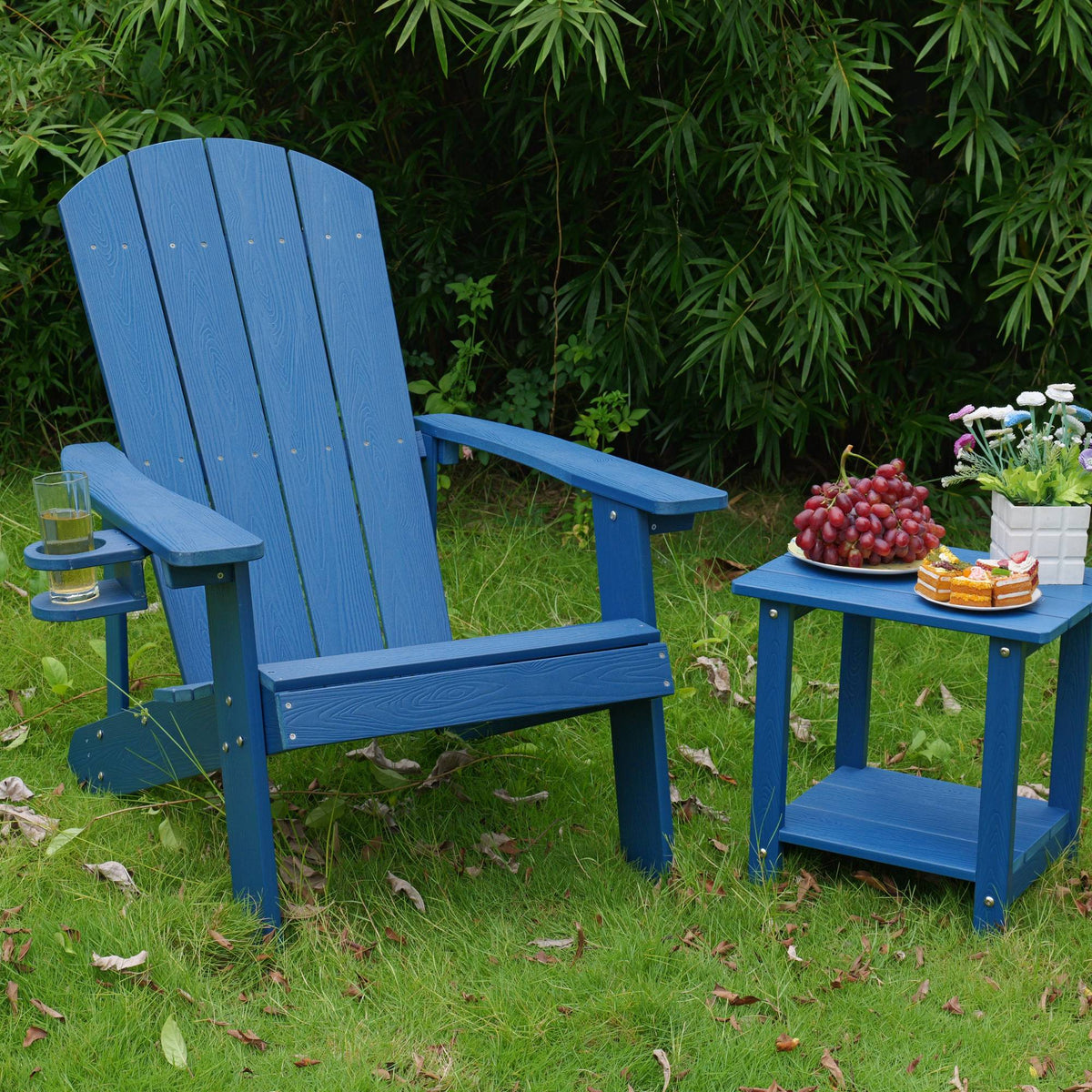 Outdoor Lounge Chair with Cup Holder - HIPS Material