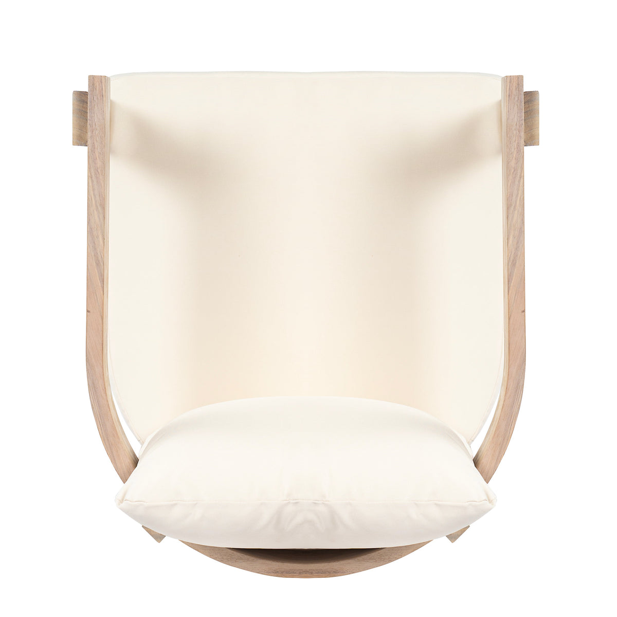 Acacia Wood Dining Chairs Set of 2 with Armrests and Cream Cushions