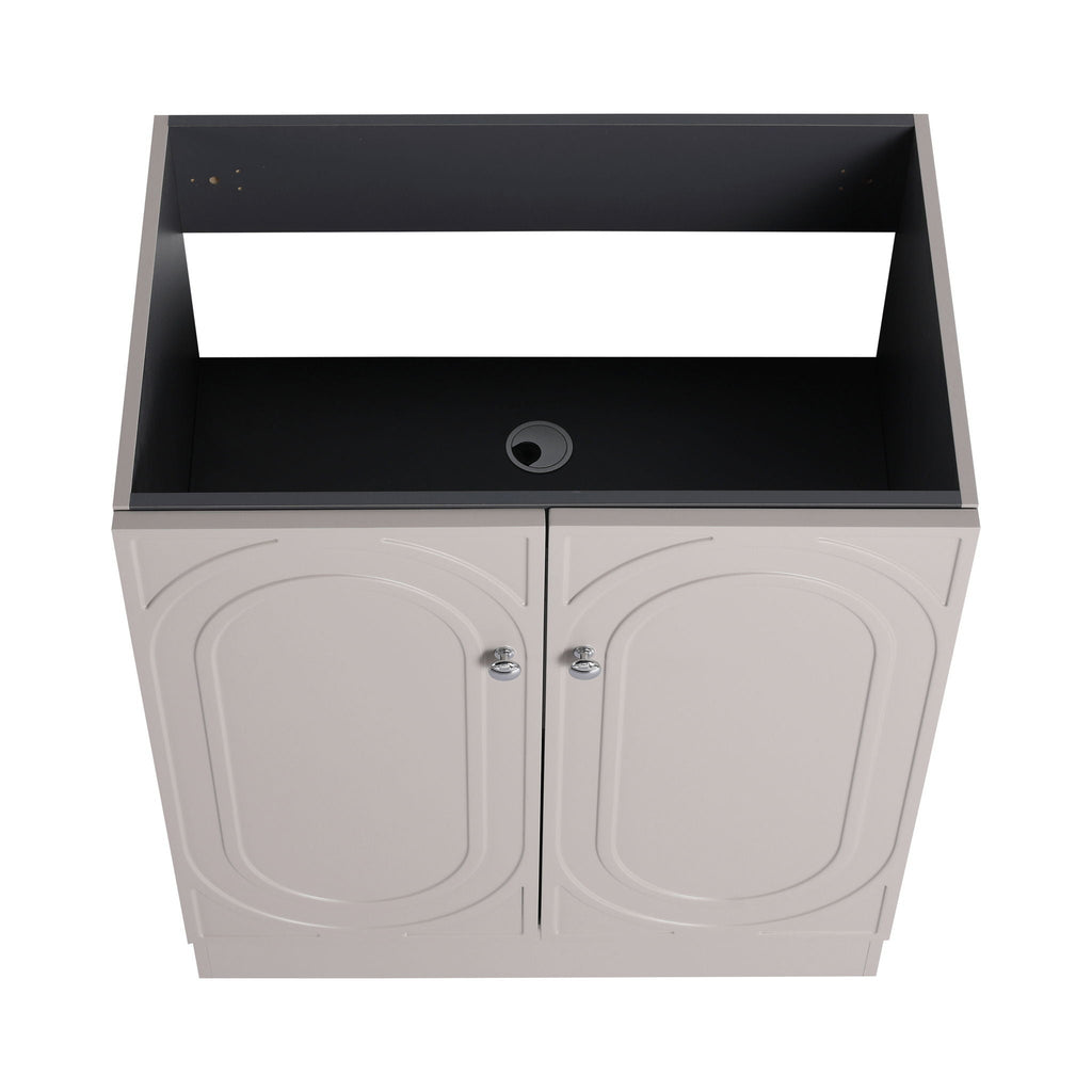 Modern Freestanding Bathroom Vanity with Soft Close Cabinet Doors - Pearl Silver, White, or Dark Green