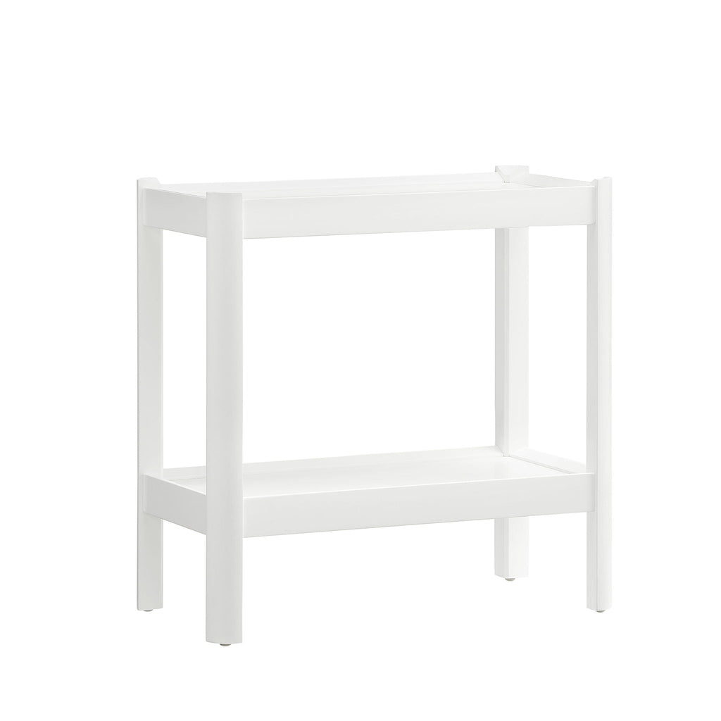 Solid Wood Nightstand with 2 Shelves - Black or White