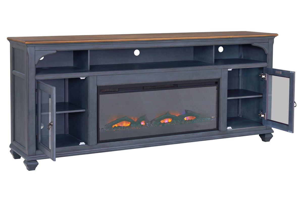 Fireplace TV Stand For TVs Up To 95" - Blue