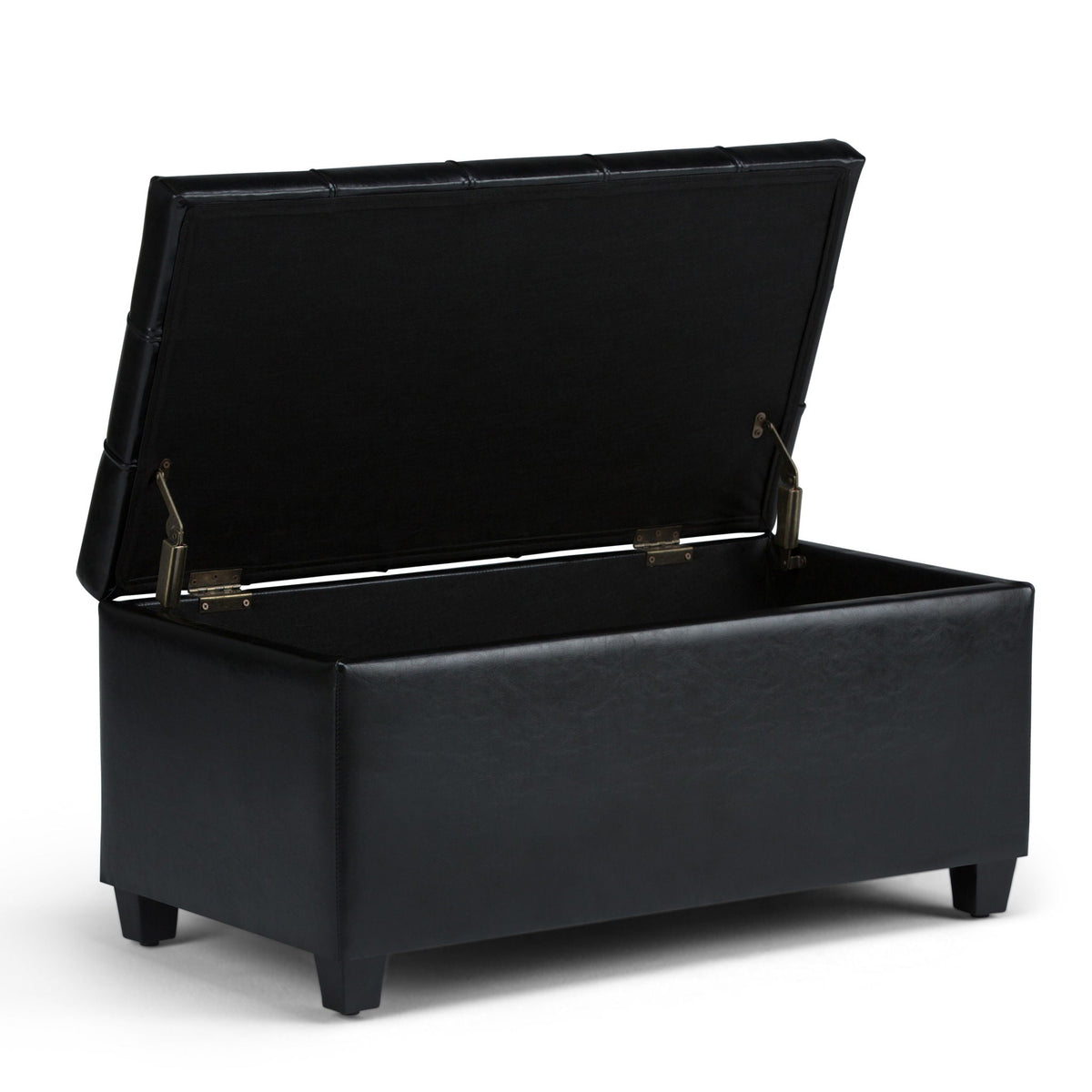 Upholstered Storage Ottoman Bench with Safety Hinge - Multiple Colors