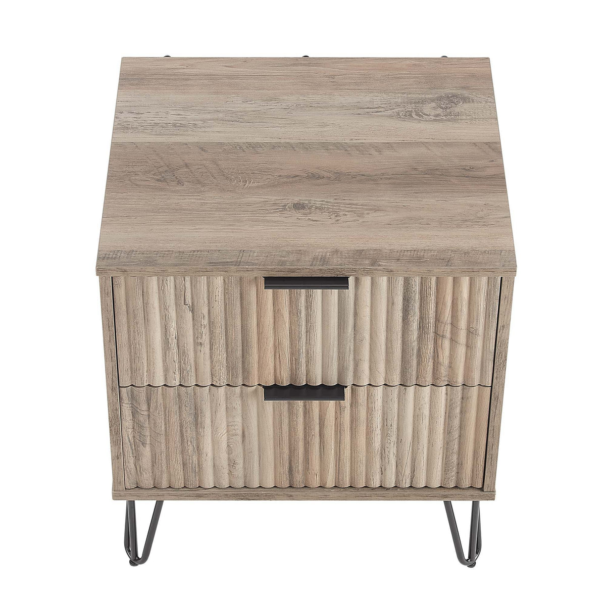 Dumbo Nightstand with 2 Drawers and Fluted Fronts – Multiple Colors