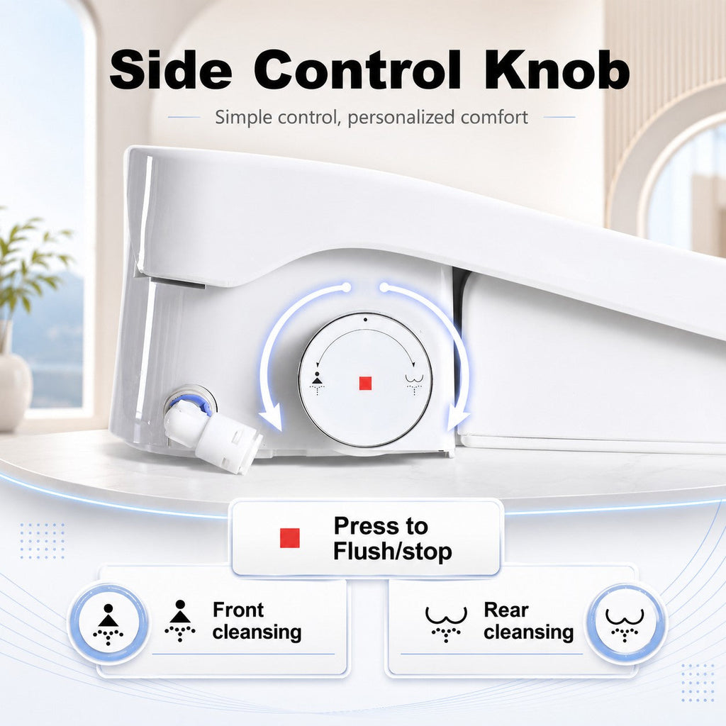 Smart Bidet Toilet Seat with Adjustable Heated Seat - White