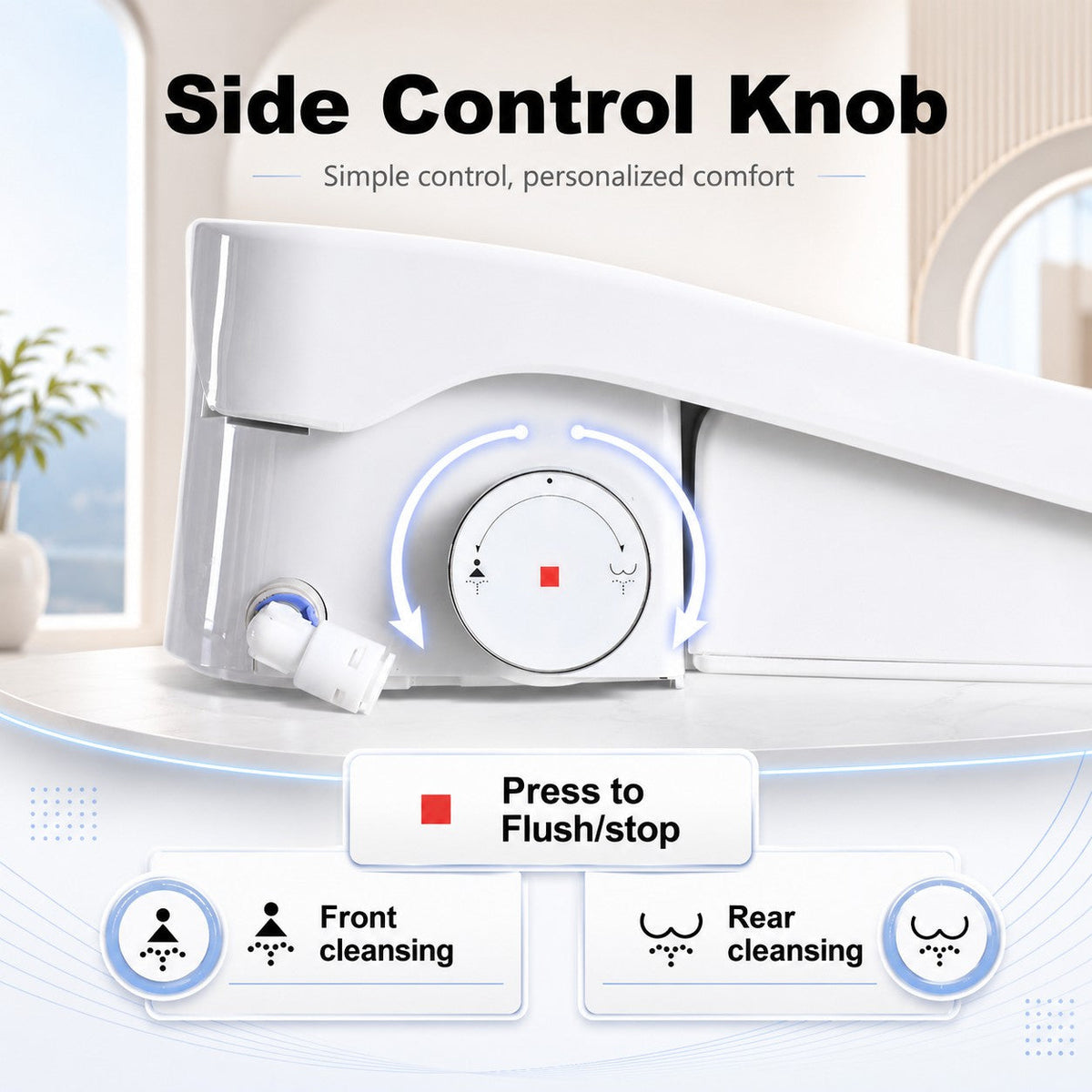 Smart Bidet Toilet Seat with Adjustable Heated Seat - White