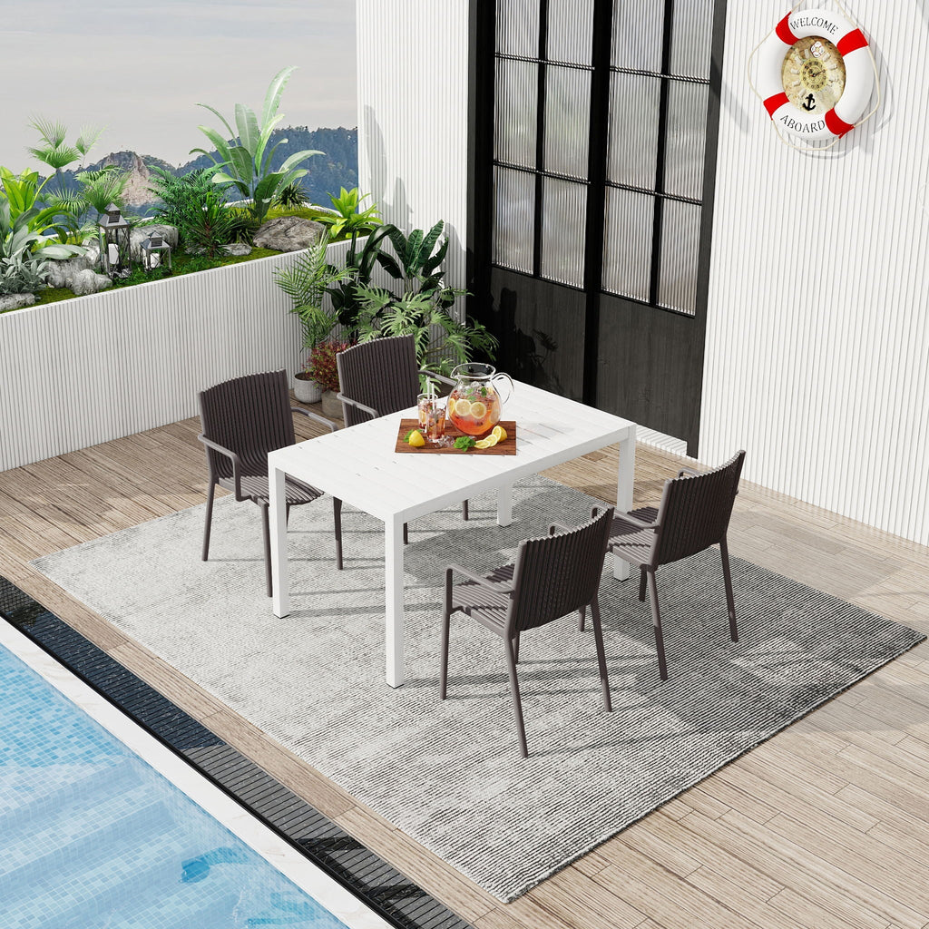 4 Piece Stackable Single Chairs With Vertical Stripe Design