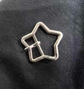Five-pointed star belt buckle-ID 1.5CM-Silver-Zinc alloy-1 piece
