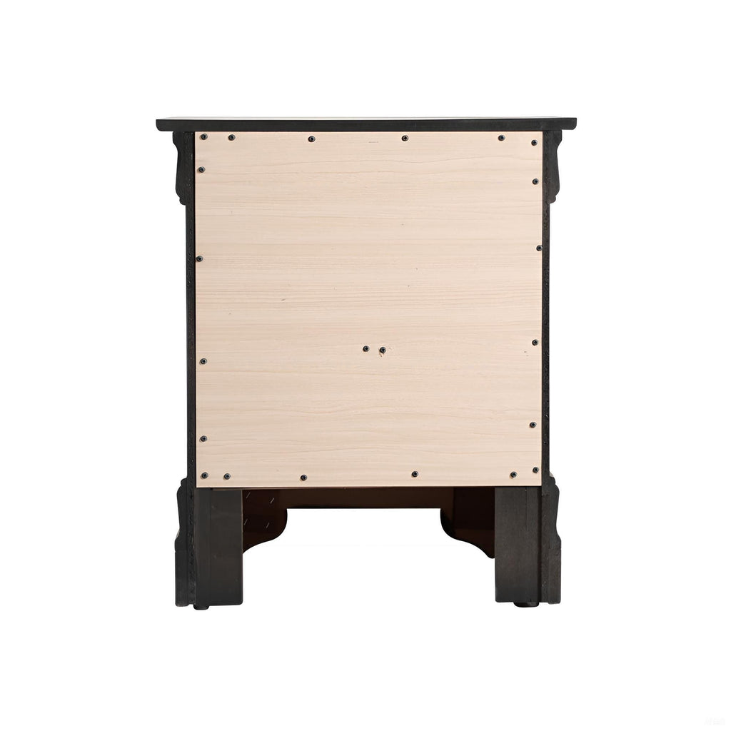 Louis Phillipe Wood Nightstand with Storage Drawers - Multiple Colors