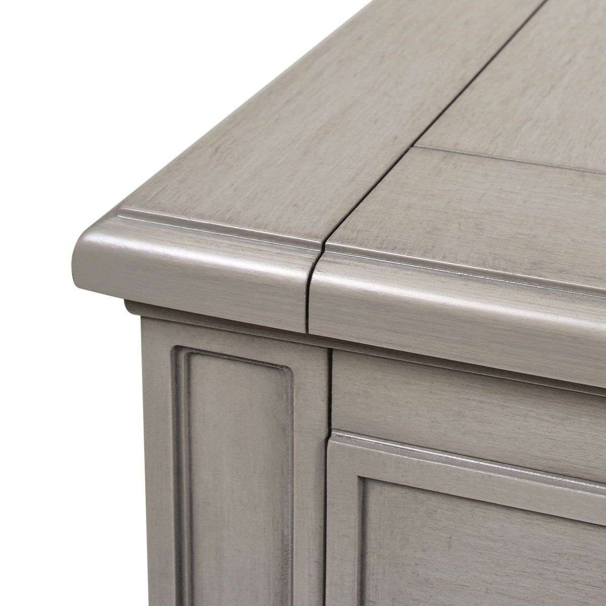 Dauphin 5 Drawer Executive Desk with Solid Rubber Hardwood - Gray or Light Brown