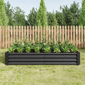 Metal Raised Garden Bed 6x3x1 Ft with Open Base - Silver