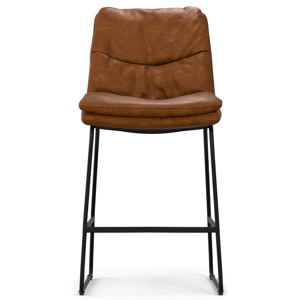 Counter Height Stool Set with Tufted Back and Padded Seat - Dark Gray or Light Brown