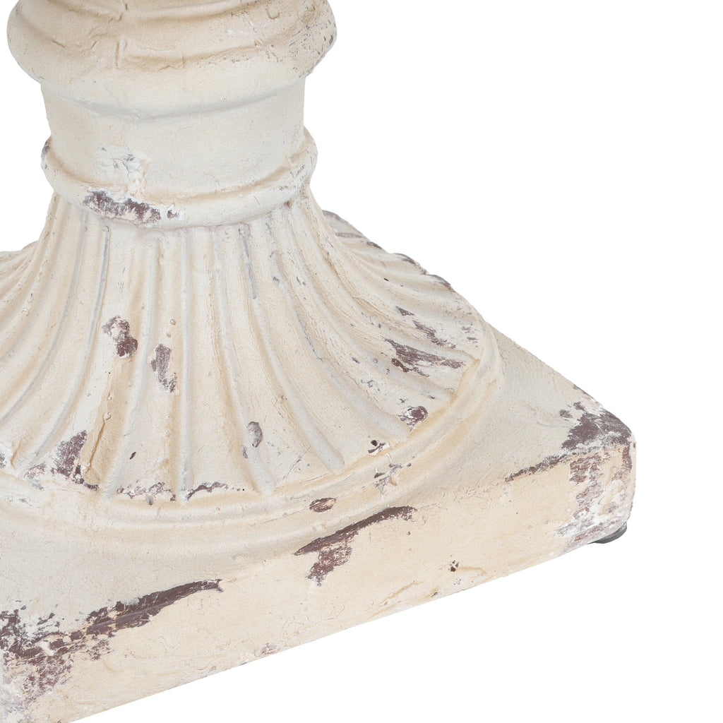 Antique White Garden Urn Planter with Drainage - 14" W x 19.25" H