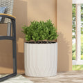 Antique White MGO Planter with Durable Magnesium Oxide Construction - 12.75" Cube