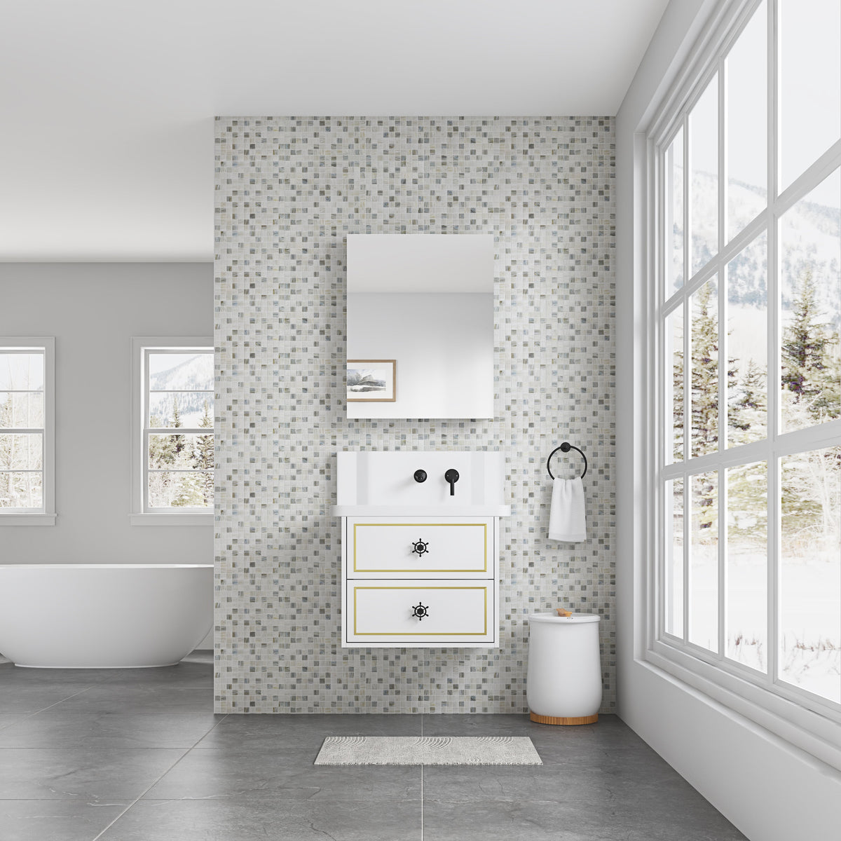 24" W x 30" H Surface Frameless Mirror Medicine Cabinet