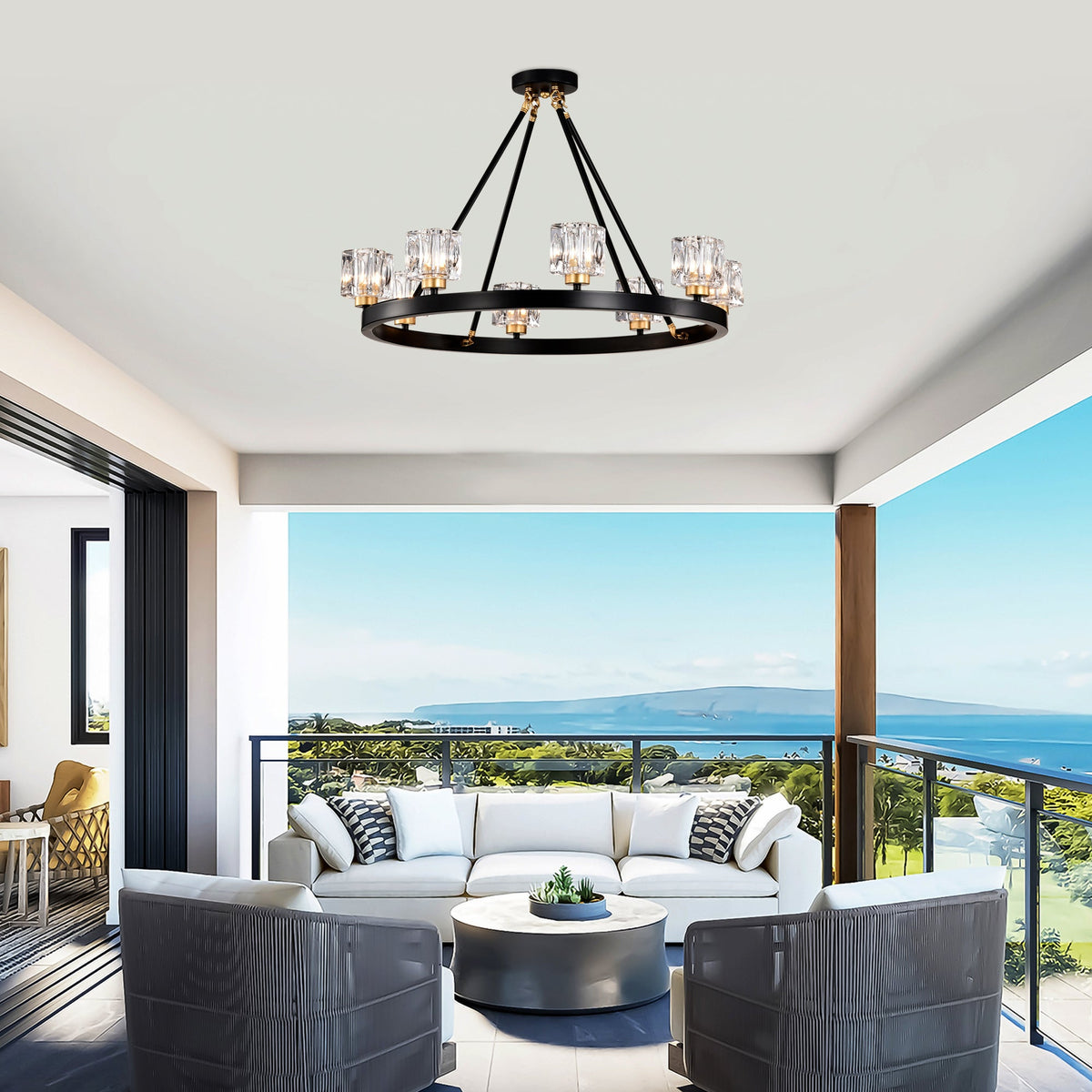 Matte Living Room Lighting with Modern Metal Finish - Gold & Matte Black