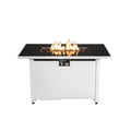 Outdoor 43" Rectangular Fire Pit Table with Adjustable Flame Control - White