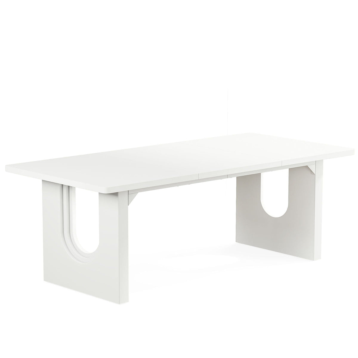 Rectangular Dining Table with Pedestal Base - Black or White
