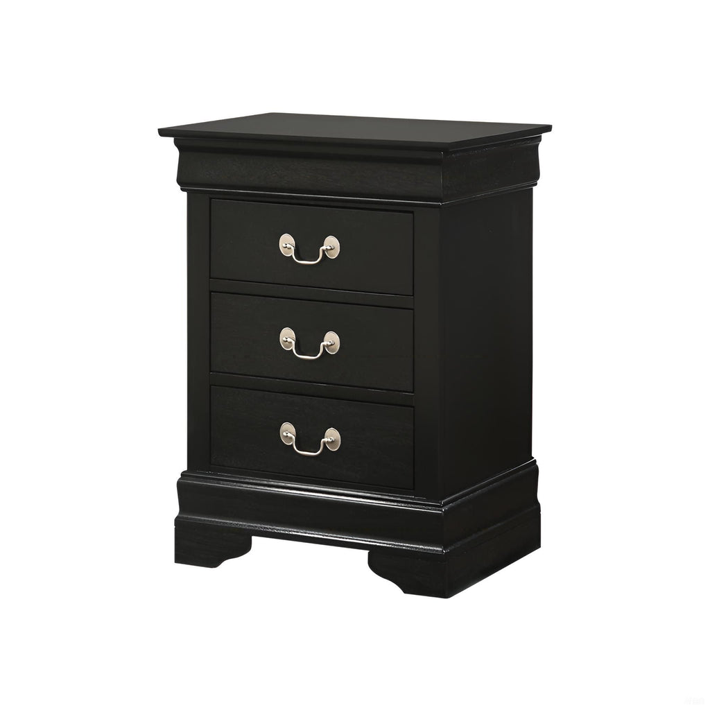 Louis Phillipe Wood Nightstand with Storage Drawers - Multiple Colors