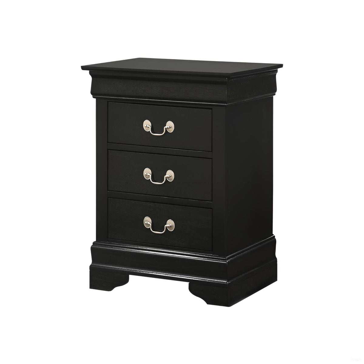 Louis Phillipe Wood Nightstand with Storage Drawers - Multiple Colors