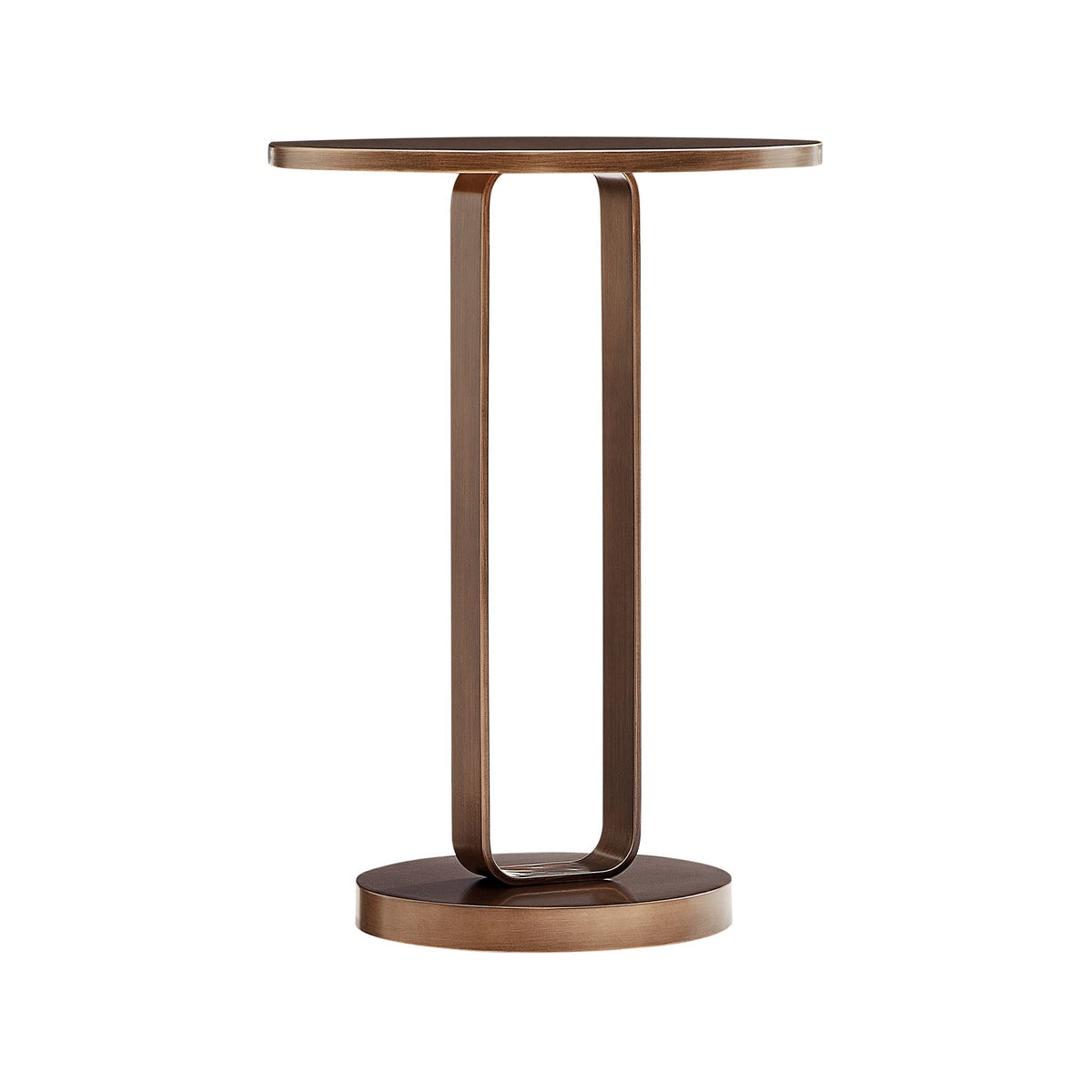 Tareel - Round Accent Table With Open Oval Pedestal - Antique Bronze