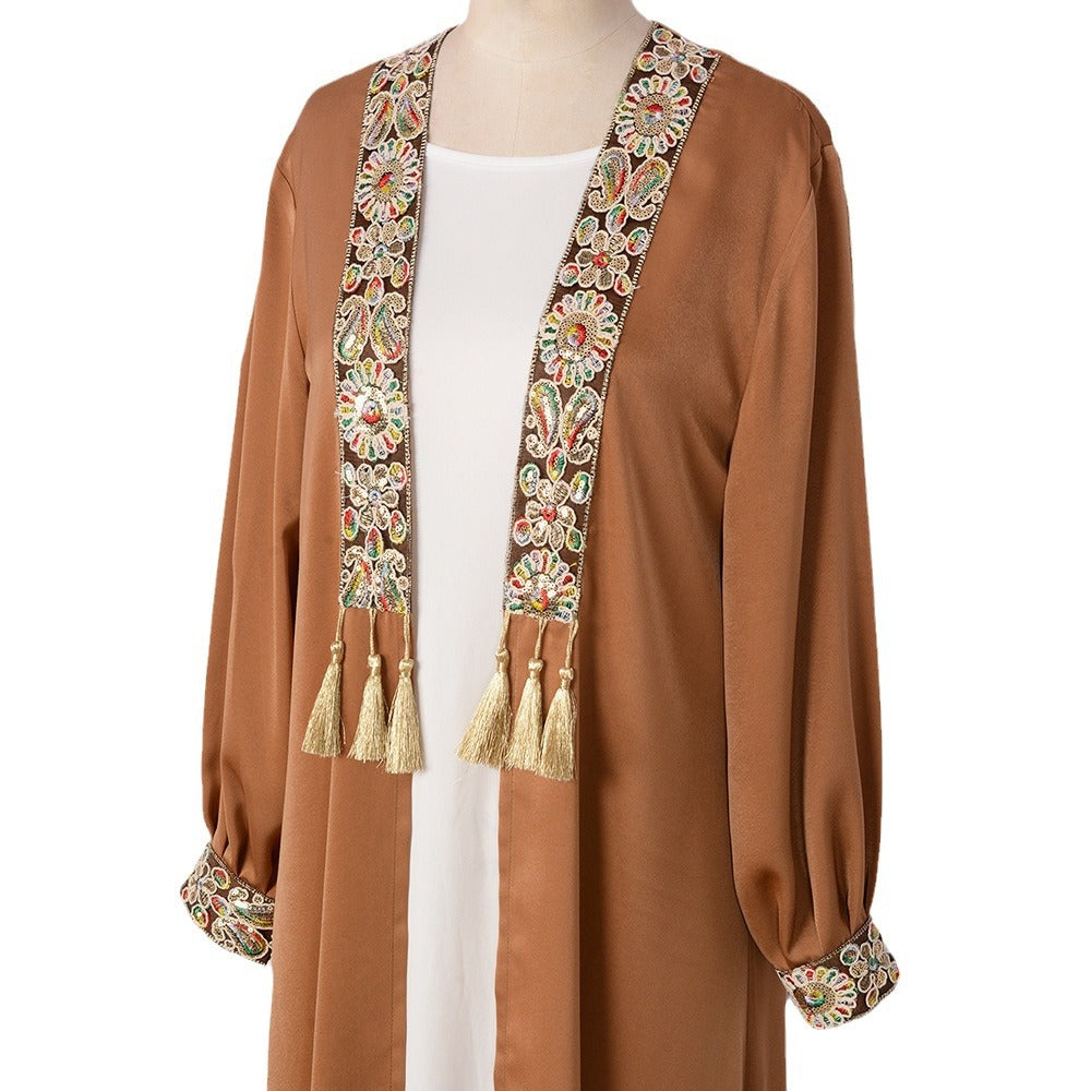 Women's Cardigan Two-piece Set Tassel Pendant Robe
