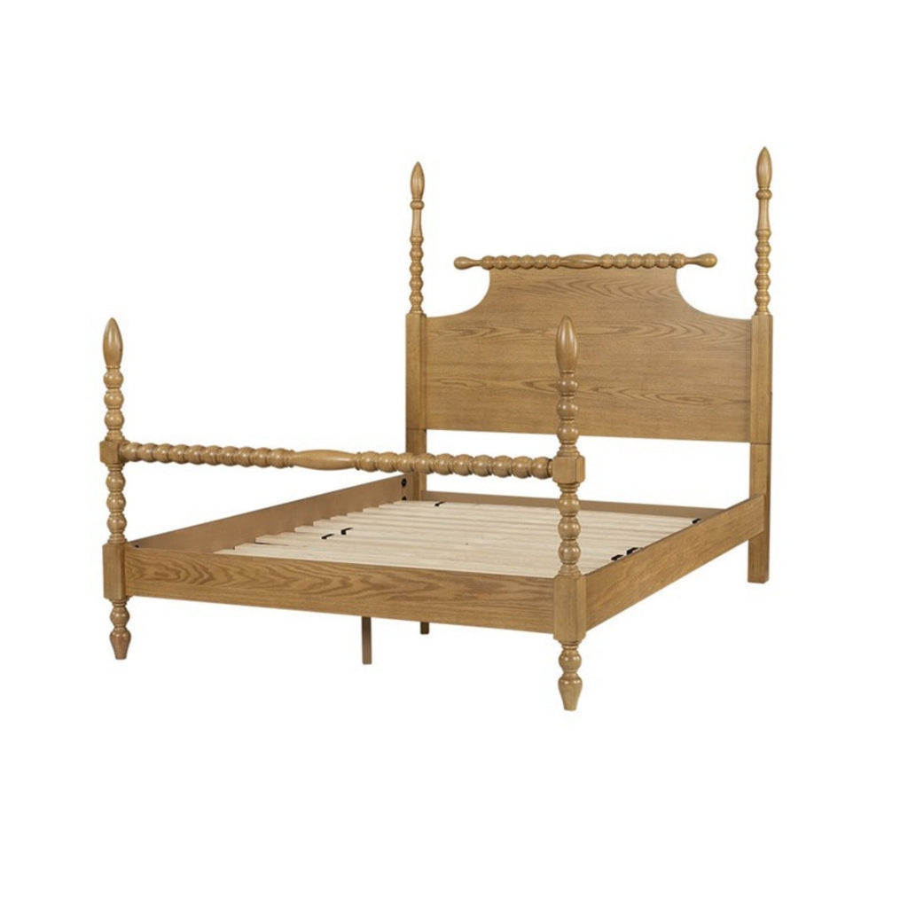Queen Platform Bed with Turned Legs - Natural