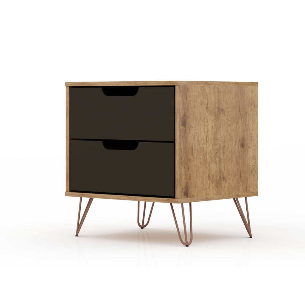 2 Drawer Nightstand with Durable Splayed Legs - Multiple Colors