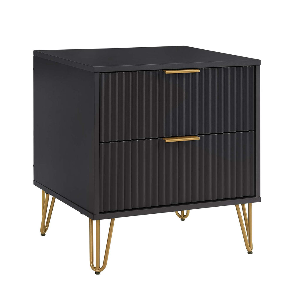 Dumbo Nightstand with 2 Drawers and Fluted Fronts – Multiple Colors