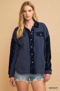 Umgee Sequined French Terry Jacket