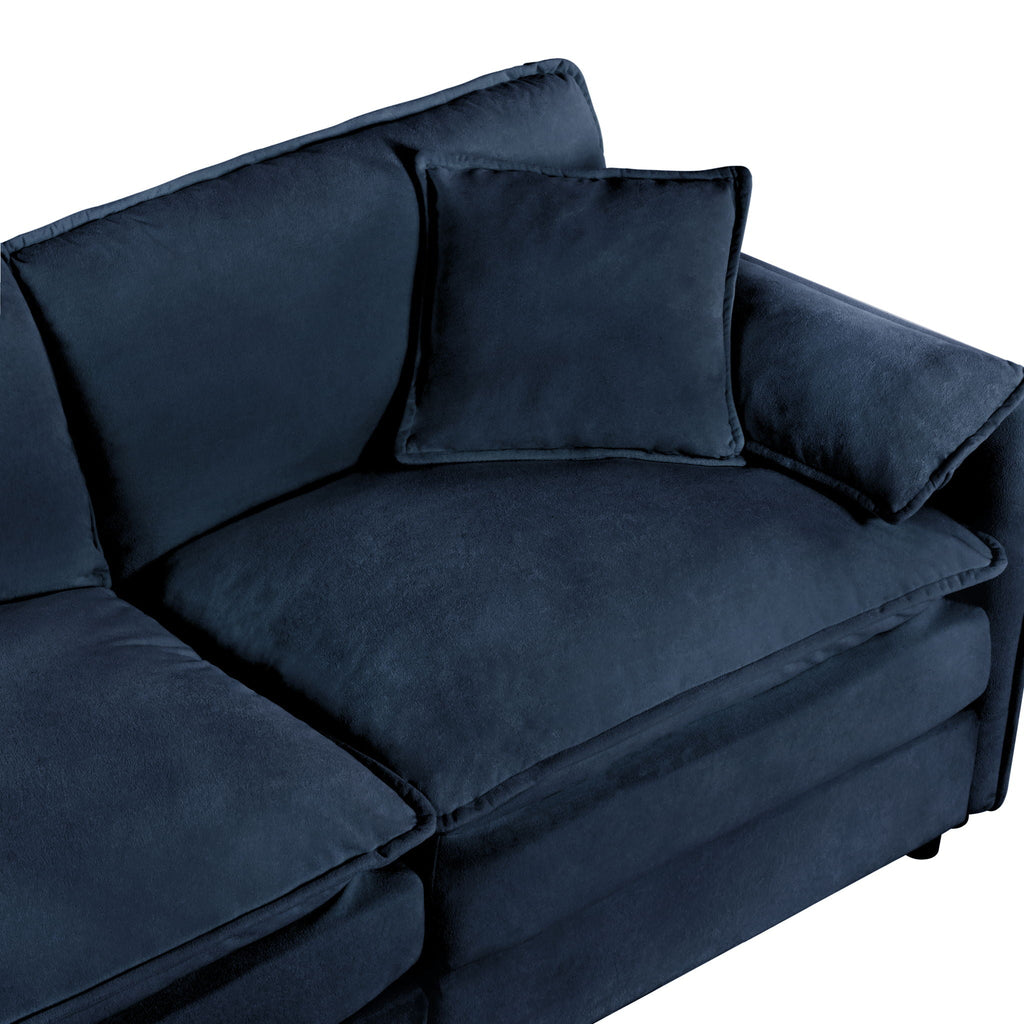 Oversized Chair & Ottoman with Soft Upholstery - Blue or Black