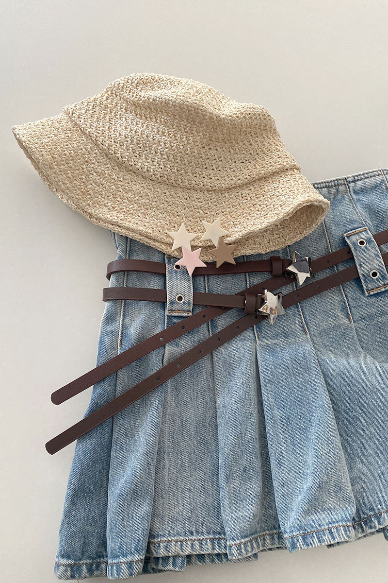 XINGX Retro Denim Skirted Leggings Belt