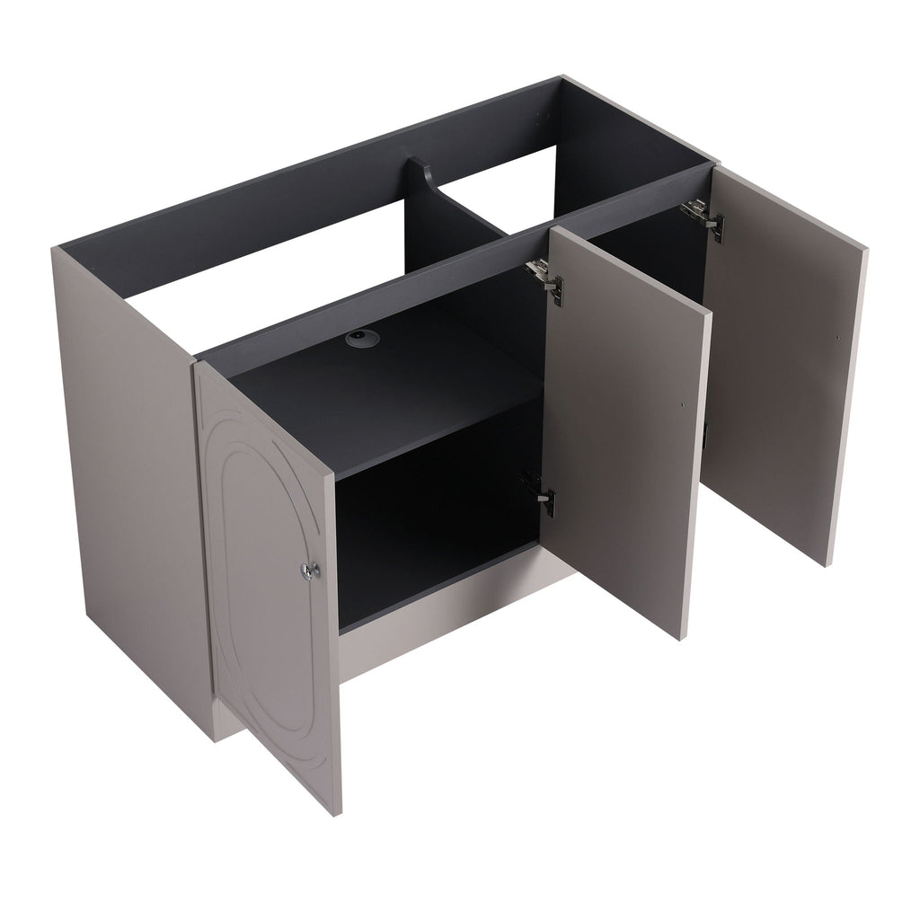 Modern Freestanding Bathroom Vanity with Soft Close Cabinet Doors - Pearl Silver, White, or Dark Green