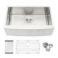 Farmhouse Kitchen Sink Stainless Steel Apron Front with Deep Single Bowl - Gray