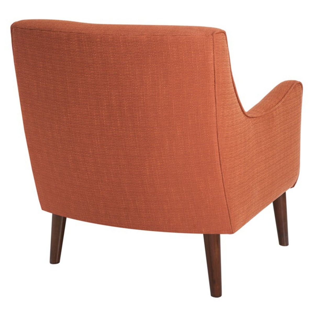 Burnt Orange Accent Chair Upholstered with Solid Wood Legs